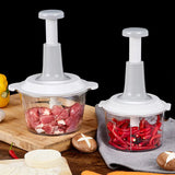 Manual Food Chopper – Stainless Steel Blades, Pull-Lever & 700/1500/2000ml