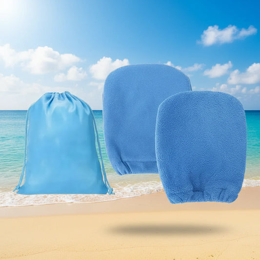 Sand Remover Mitts – Quick-Dry Design, Beach Accessory & 2-Piece Set