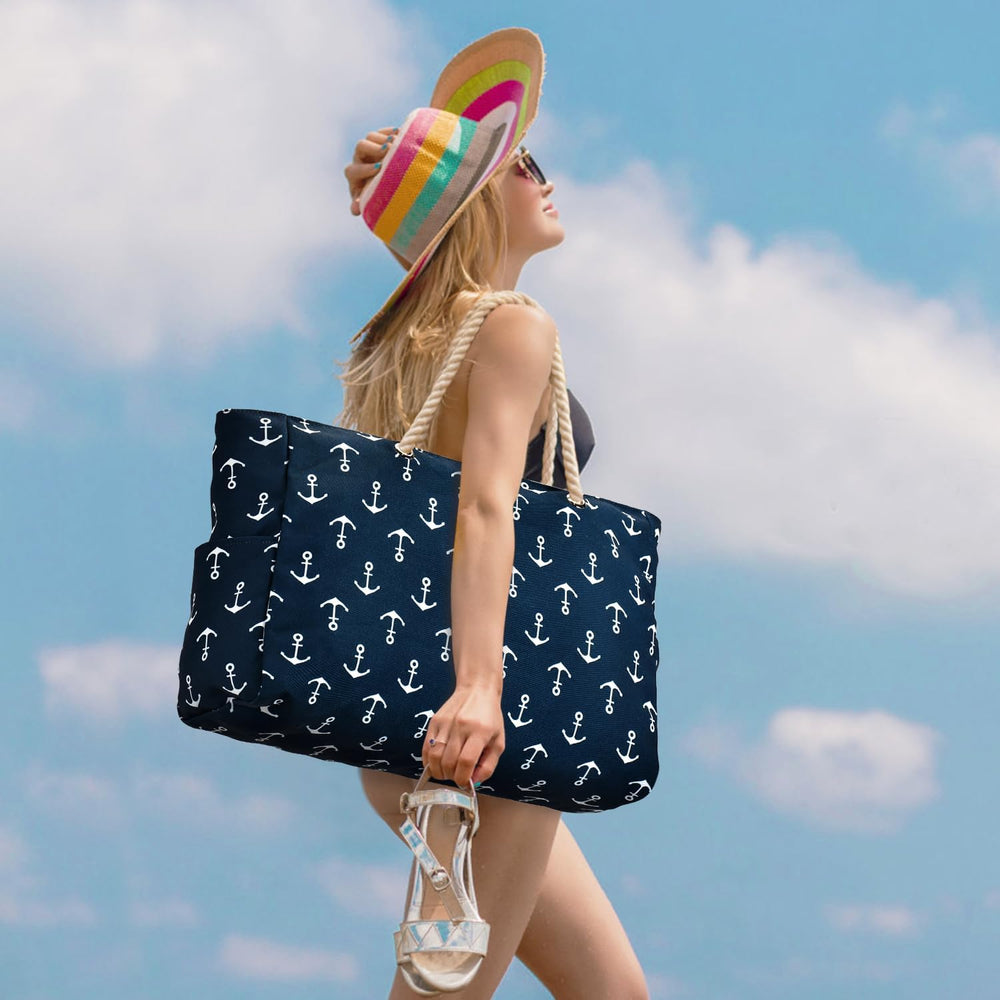 Waterproof Large Tote Bag with Zippered Storage - Perfect for Work & Play