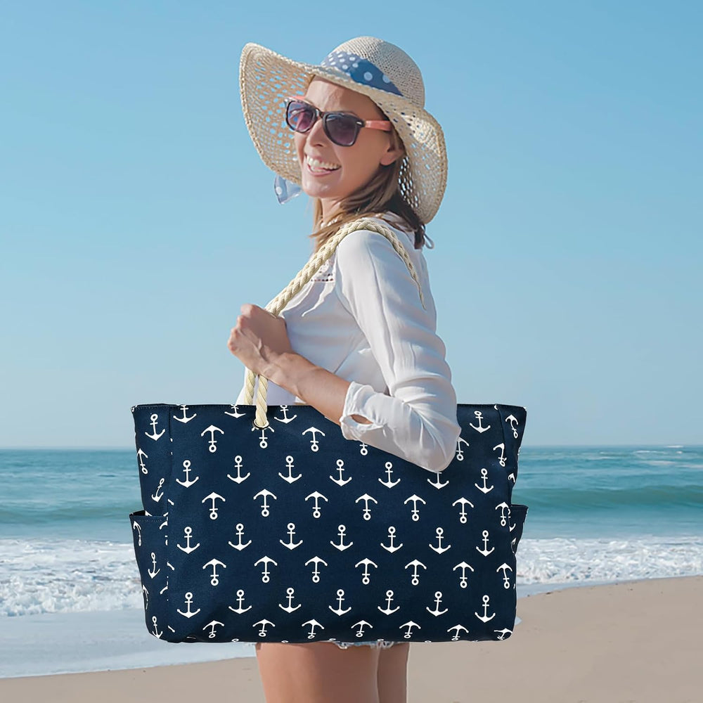 Waterproof Large Tote Bag with Zippered Storage - Perfect for Work & Play