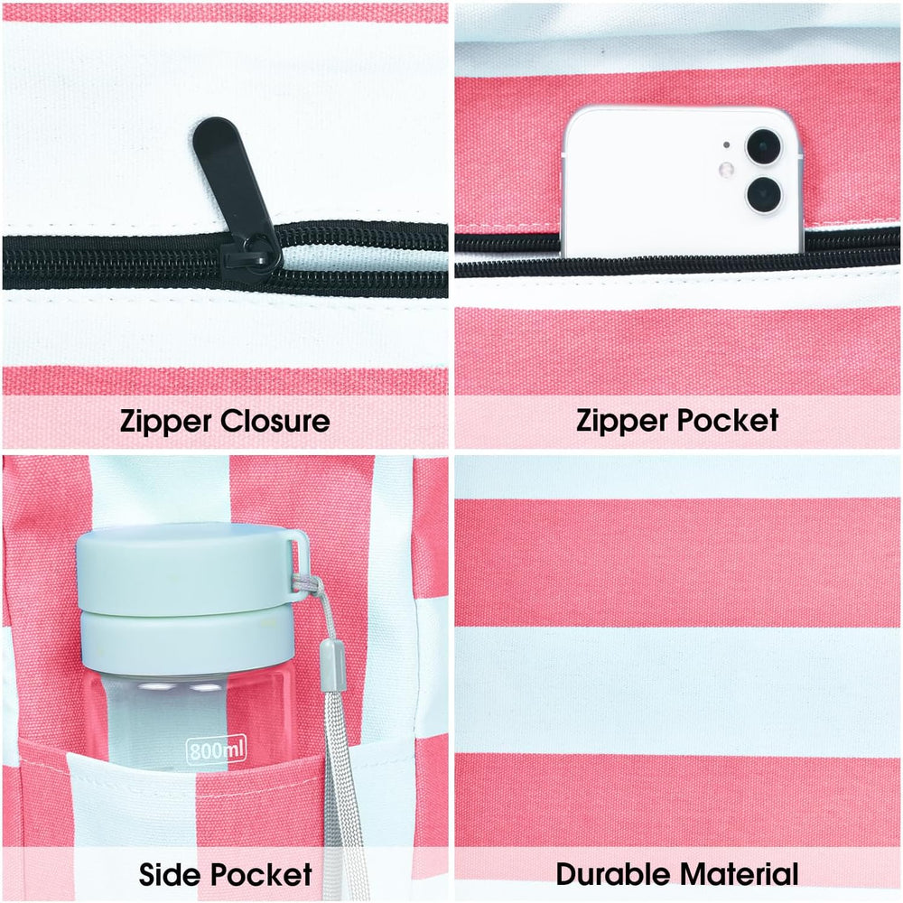 Waterproof Large Tote Bag with Zippered Storage - Perfect for Work & Play