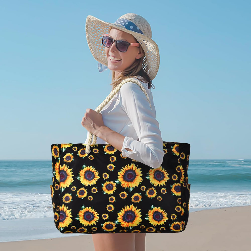 Waterproof Large Tote Bag with Zippered Storage - Perfect for Work & Play