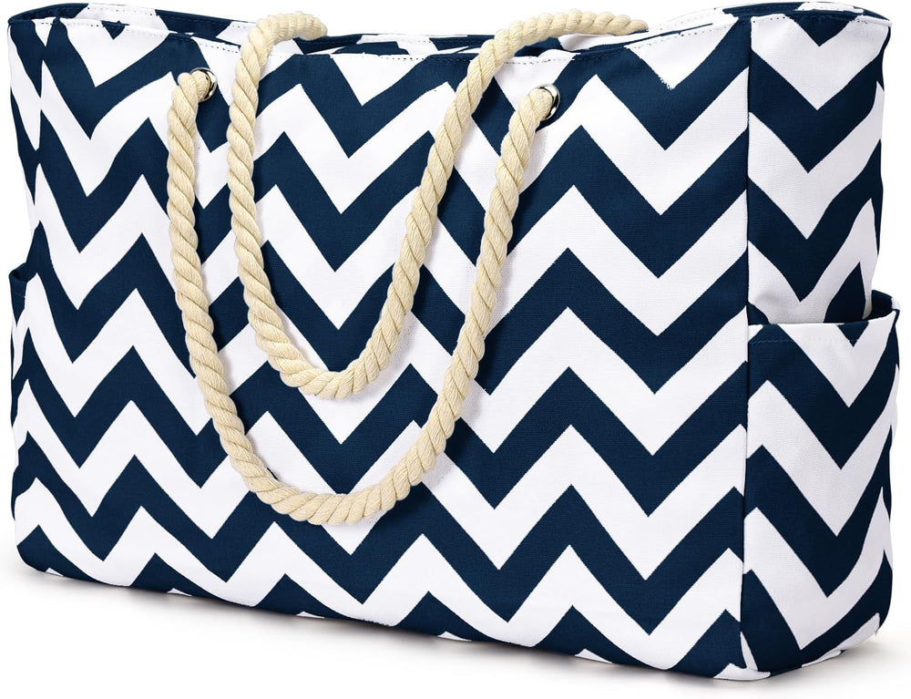 Waterproof Large Tote Bag with Zippered Storage - Perfect for Work & Play