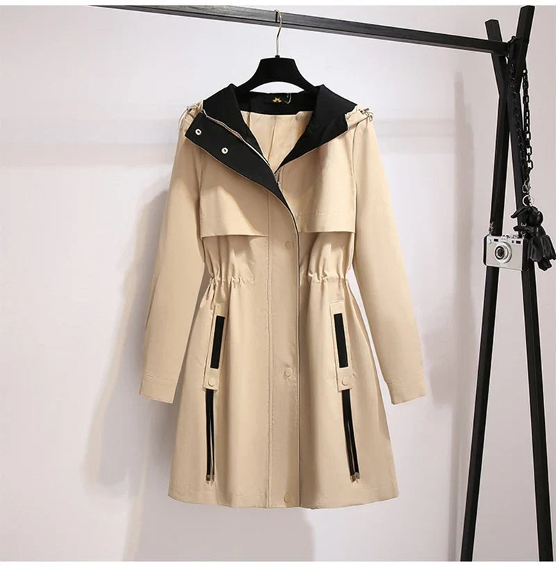 Plus-Size Hooded Windbreaker - Fall Magic Collection for Women