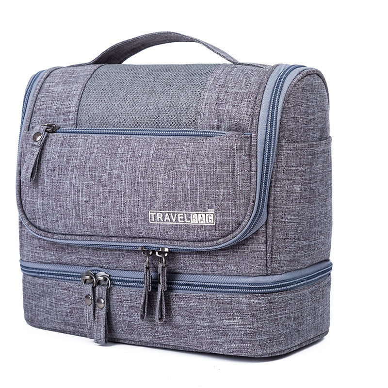 Spacious Hanging Toiletry Bag Organizer - Multi-Compartment Travel Case for Easy Packing & Access