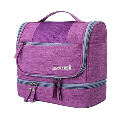 Spacious Hanging Toiletry Bag Organizer - Multi-Compartment Travel Case for Easy Packing & Access
