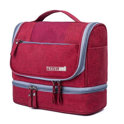 Spacious Hanging Toiletry Bag Organizer - Multi-Compartment Travel Case for Easy Packing & Access