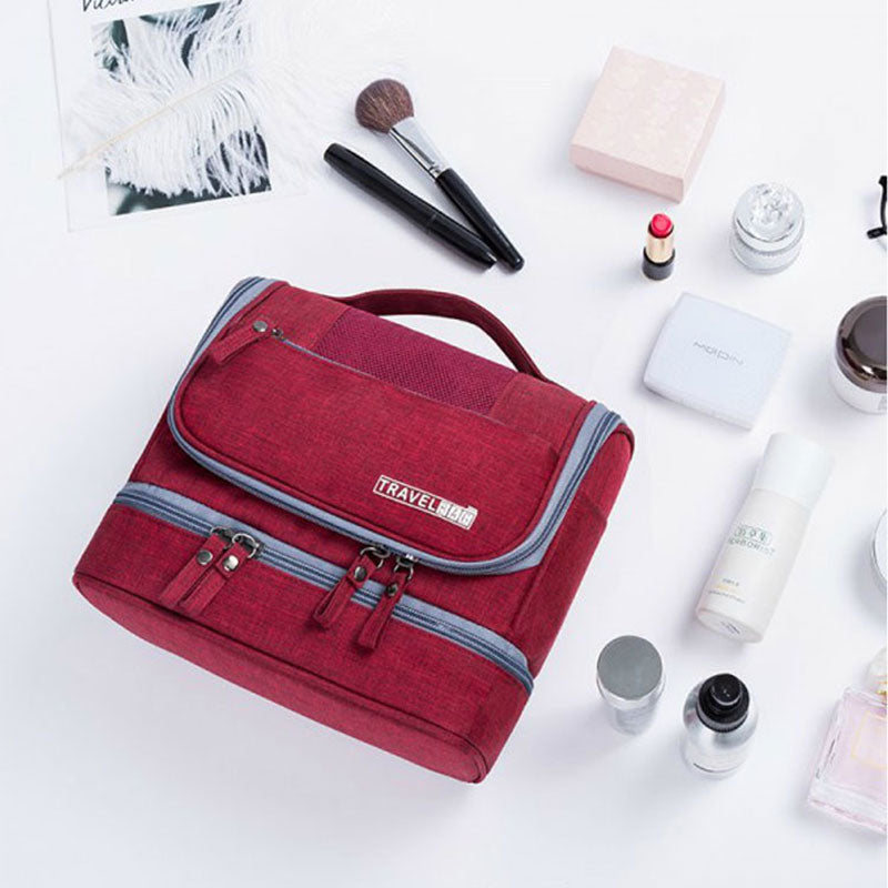 Spacious Hanging Toiletry Bag Organizer - Multi-Compartment Travel Case for Easy Packing & Access