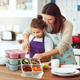 Bento4You 4-Pack Meal Prep Boxes - 4-Compartment Bento-Style Containers for Healthy Meal Storage