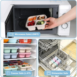Bento4You 4-Pack Meal Prep Boxes - 4-Compartment Bento-Style Containers for Healthy Meal Storage