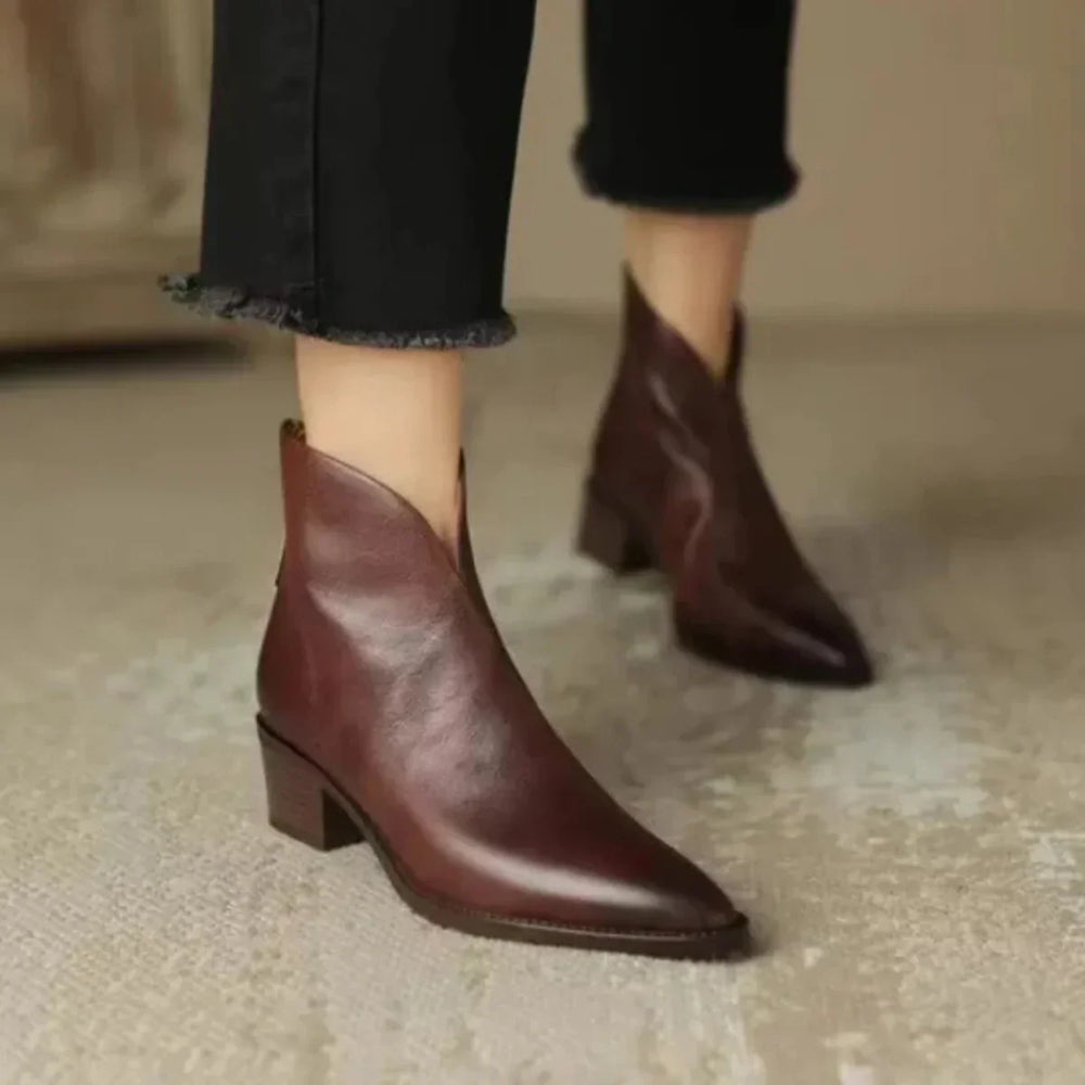 Women's pointed toe ankle boots, view 3