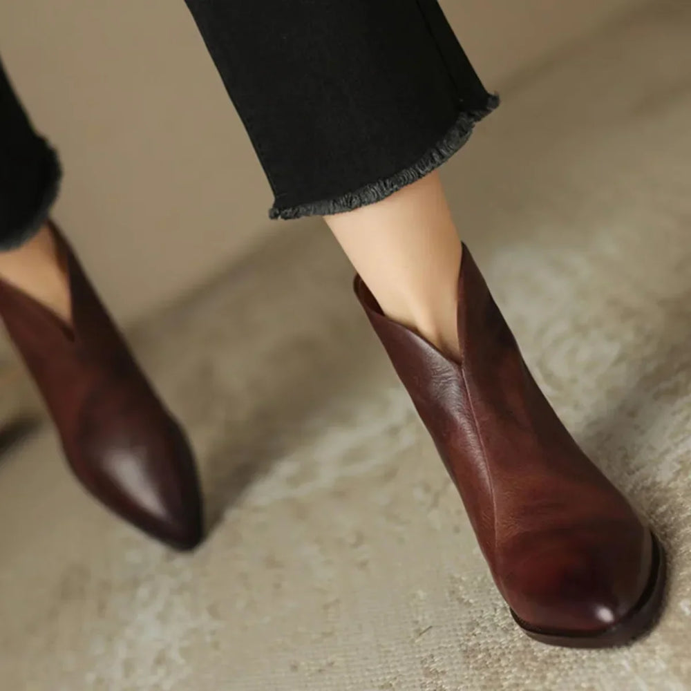Women's pointed toe ankle boots, view 4
