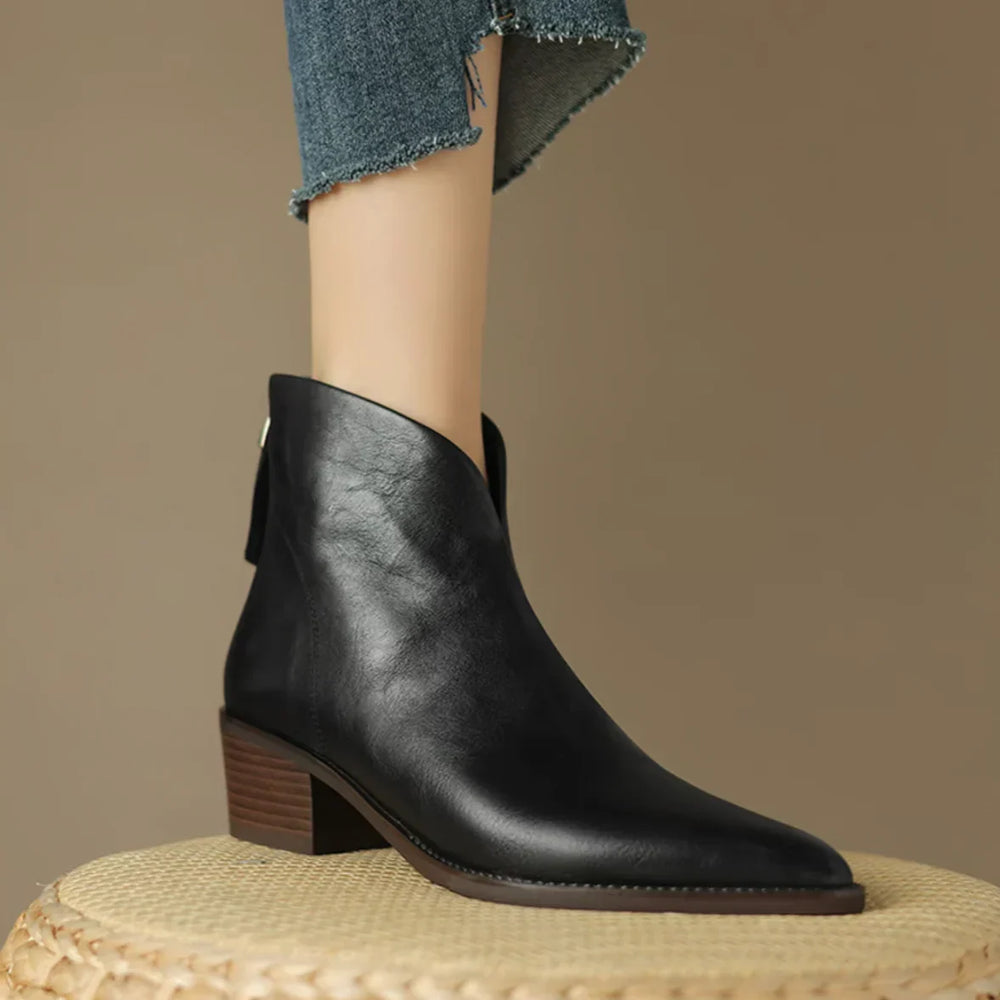 Women's pointed toe ankle boots, view 6
