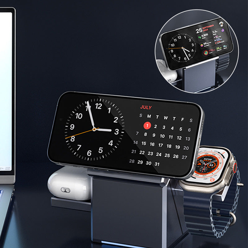 3-in-1 Wireless Charger – 15W MagSafe, Foldable & Phone/Watch/Earbuds