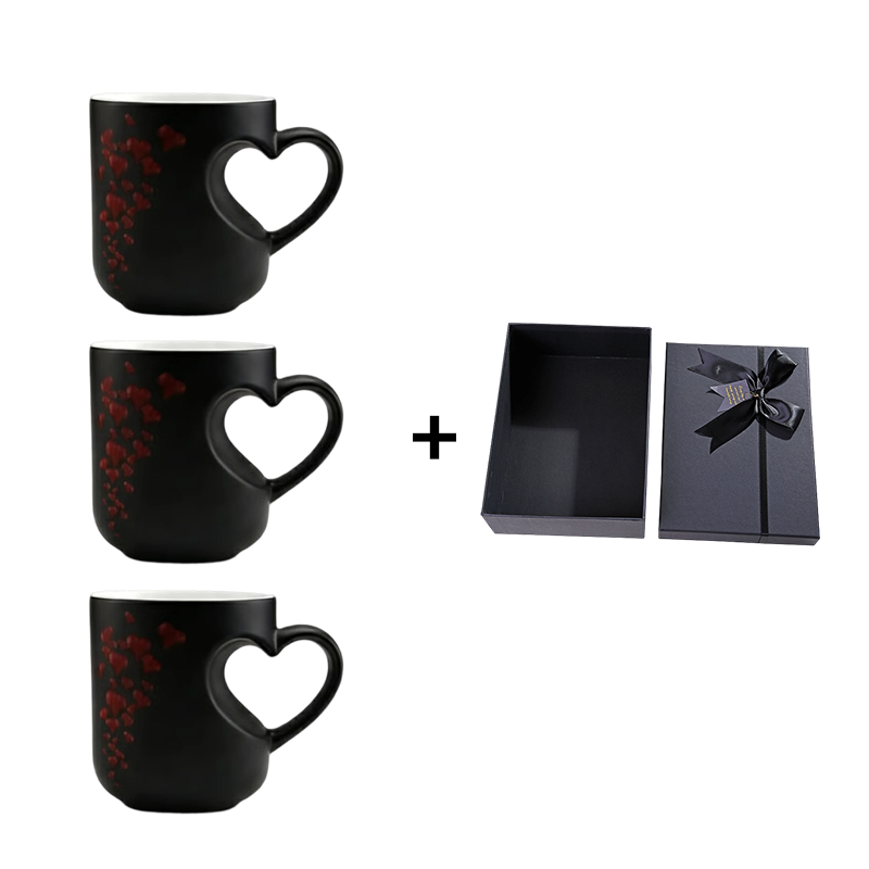 Color-Changing Heart Ceramic Mug – 400ml, Heat-Reactive Design & Heart Handle