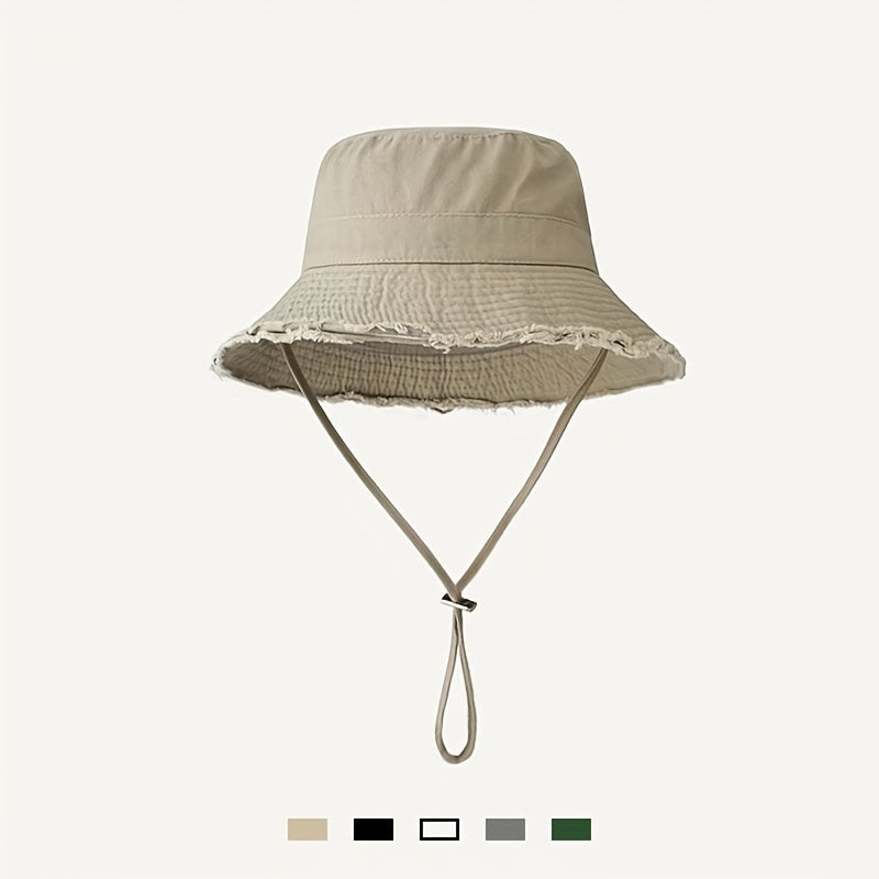 Women's Bucket Hat – Cotton, UV Protection & Adjustable Drawstring