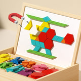 Magnetisches Holz-Puzzle mit geometrischen Formen
