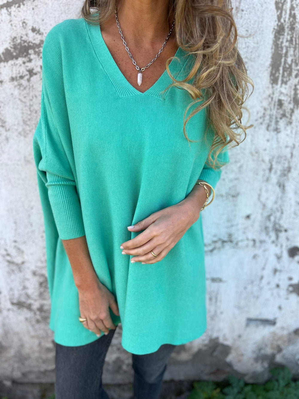 Enhanced Product Title: "Hannah V-Neck Sweater for Women - Stylish & Comfortable Knit Pullover" 

This title includes relevant keywords while providing more detail about the product, which can help improve visibility in Google Shopping searches.