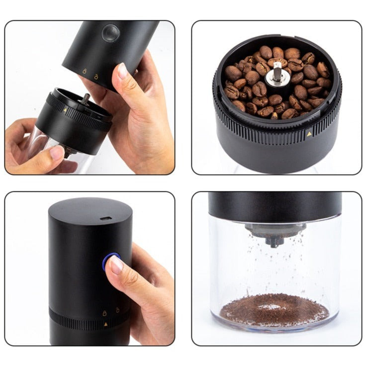 Optimized Product Title: **Elektrische Kaffeemühle für Frisch Gemahlenen Kaffee – Perfekt für Zuhause und Unterwegs** 

This title includes relevant keywords while also emphasizing the convenience and versatility of the product.