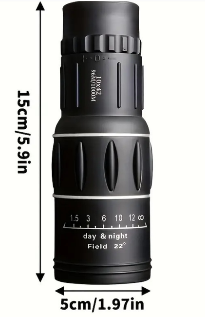 16x Monocular Telescope – BAK4 Prism, 52mm Lens & Waterproof Fog-Proof