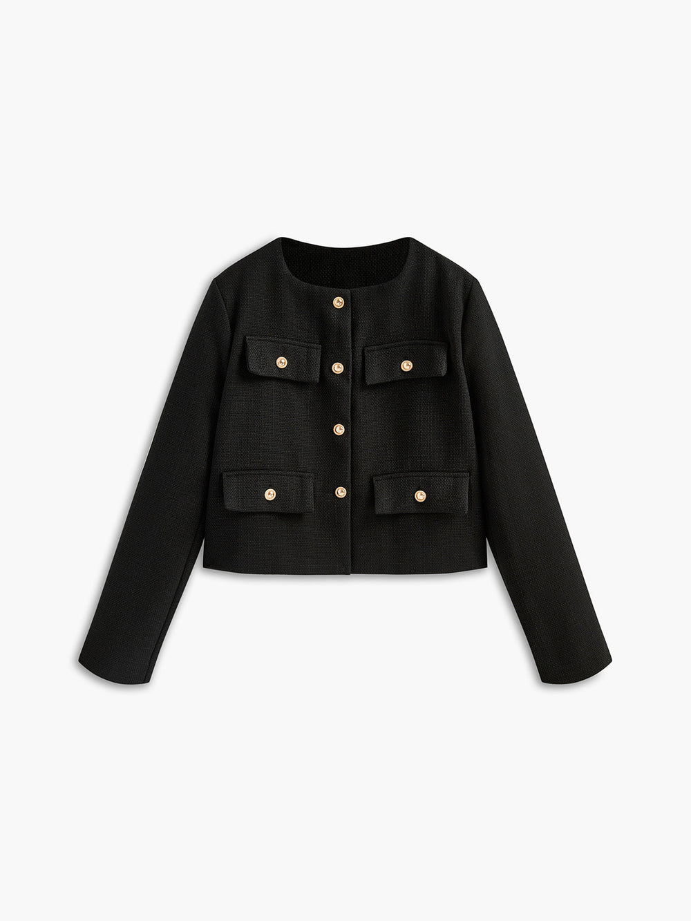 Women's Gold-Button Tweed Blazer – Camille