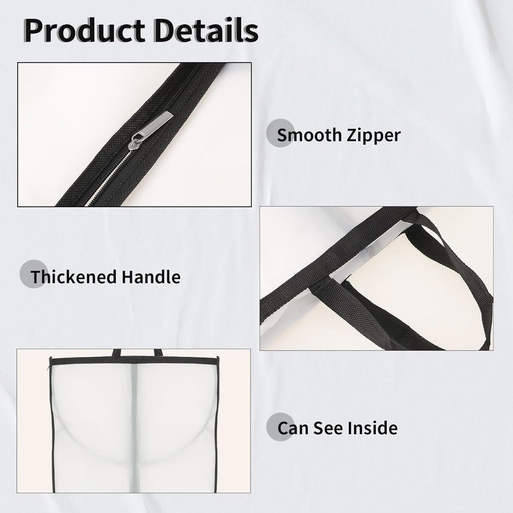 2-Pack Long Garment Storage Cover - 70.87" Dress Bag with Zipper & Clear Window for Easy Viewing - Durable Protection for Dresses & Gowns