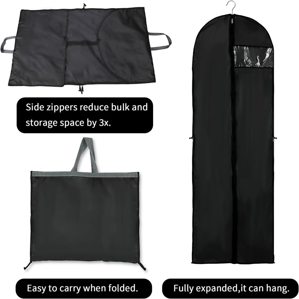 2-Pack Long Garment Storage Cover - 70.87" Dress Bag with Zipper & Clear Window for Easy Viewing - Durable Protection for Dresses & Gowns