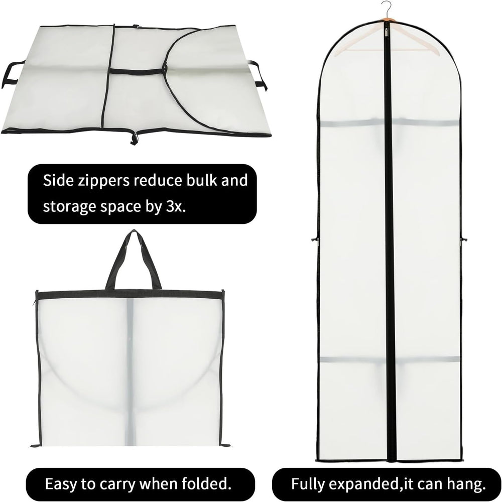 2-Pack Long Garment Storage Cover - 70.87" Dress Bag with Zipper & Clear Window for Easy Viewing - Durable Protection for Dresses & Gowns