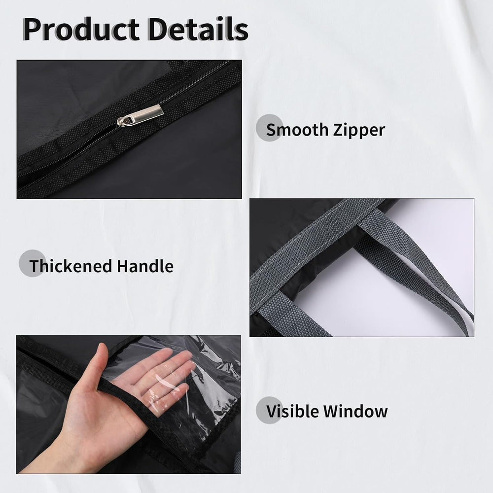 2-Pack Long Garment Storage Cover - 70.87" Dress Bag with Zipper & Clear Window for Easy Viewing - Durable Protection for Dresses & Gowns