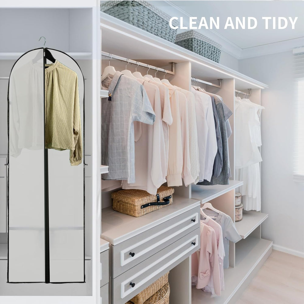2-Pack Long Garment Storage Cover - 70.87" Dress Bag with Zipper & Clear Window for Easy Viewing - Durable Protection for Dresses & Gowns