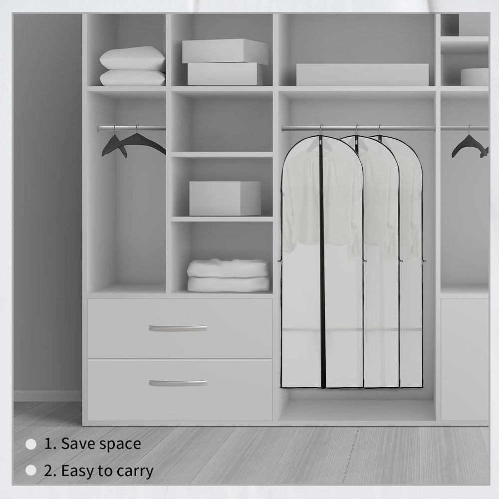 2-Pack Long Garment Storage Cover - 70.87" Dress Bag with Zipper & Clear Window for Easy Viewing - Durable Protection for Dresses & Gowns