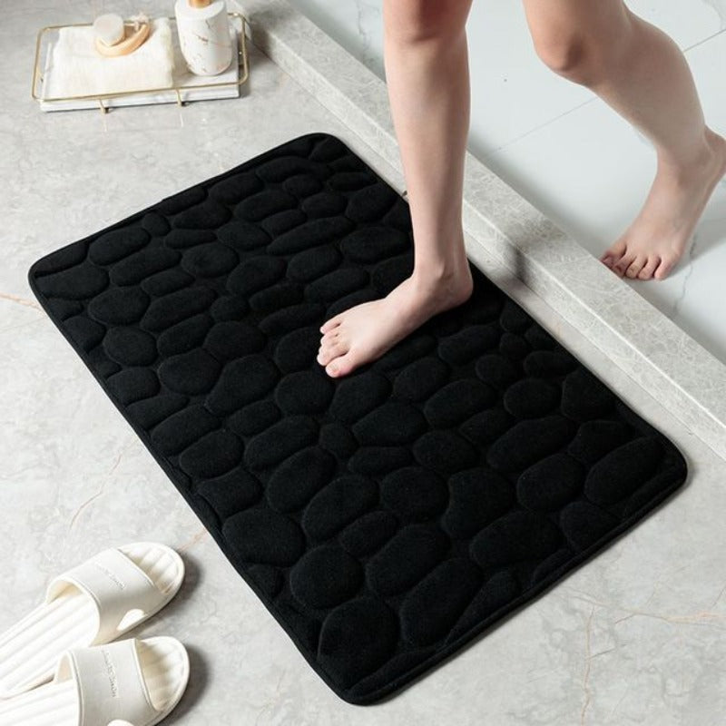 Memory Foam Bath Mat – Pebble Design, Non-Slip & Quick-Dry