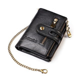 Optimized Product Title: **Retro Leder Brieftasche mit Kette – 13 Kartenfächer, Doppelreißverschluss & Stilvolles Design für Damen** 

This title includes relevant keywords while enhancing clarity and appeal for potential buyers.