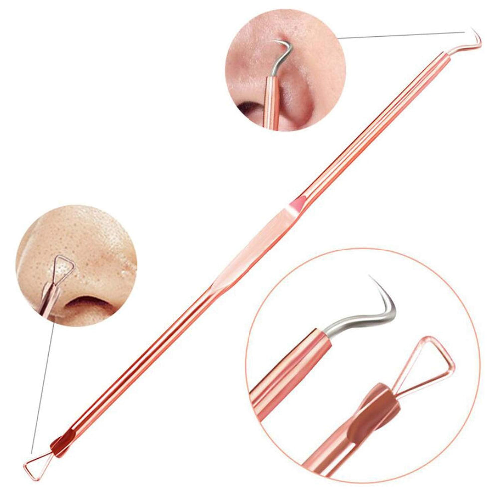 Professional Blackhead & Pimple Extractor Kit - Stainless Steel Acne Removal Tools for Clear Skin