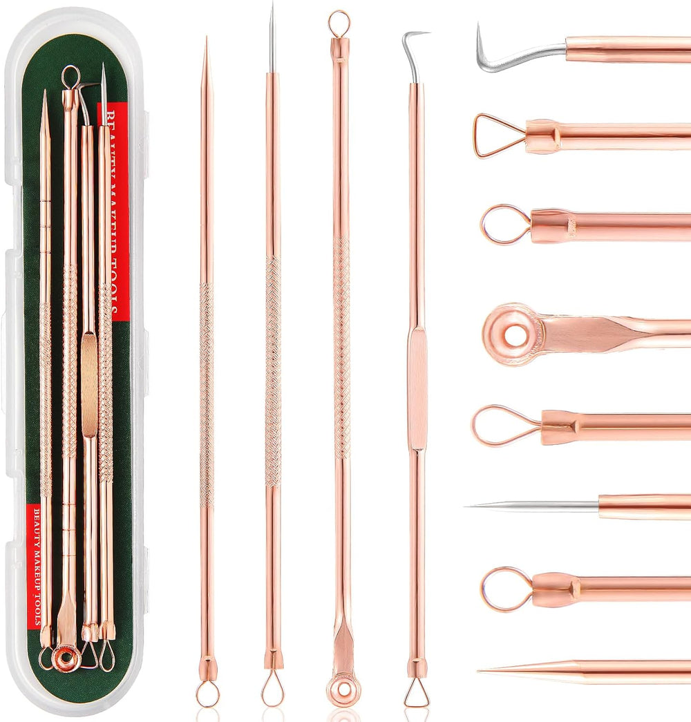 Professional Blackhead & Pimple Extractor Kit - Stainless Steel Acne Removal Tools for Clear Skin