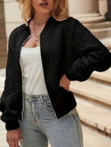 Women's high neck bomber jacket, view 1