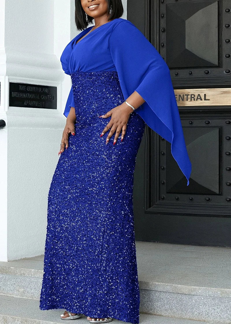 Chic Plus-Size Midi Dress for Fall Banquets - Elegant Autumn Fashion