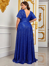 Elegant Plus-Size Maxi Evening Dress for Fall - Luxurious Style & Comfort