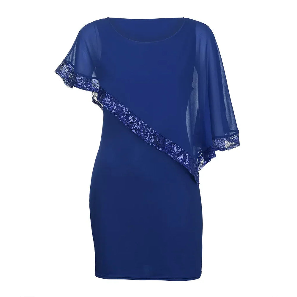 Elegant Plus-Size Sequined Fall Dress - Perfect for Special Occasions
