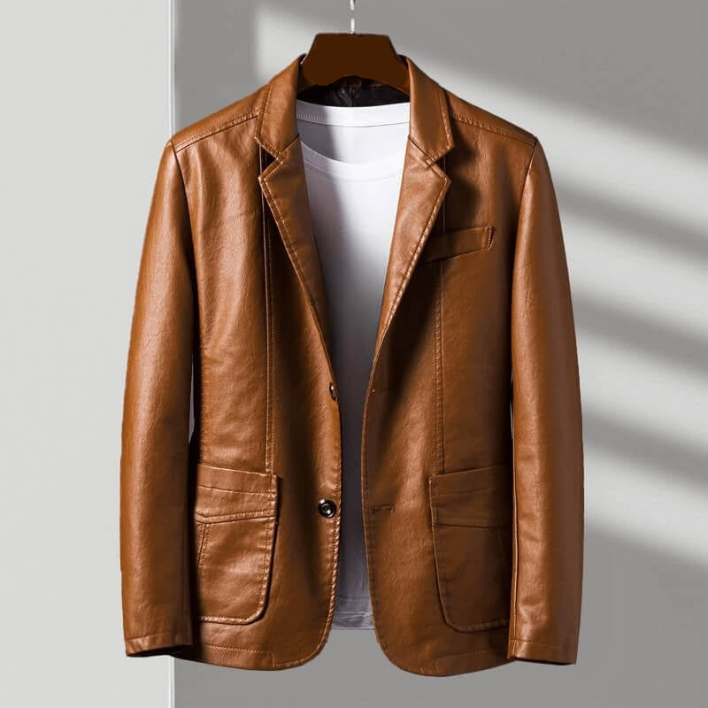 Blazer-Style Jacket with Notched Lapels and Button Front