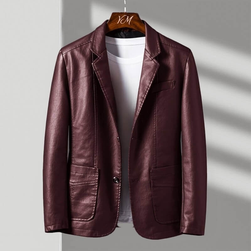 Blazer-Style Jacket with Notched Lapels and Button Front