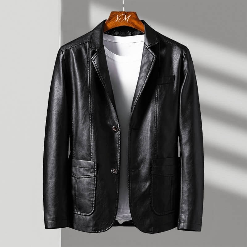Blazer-Style Jacket with Notched Lapels and Button Front