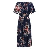 Plus-Size Fall Floral Chiffon Dress - Elegant Autumn Style for Every Occasion
