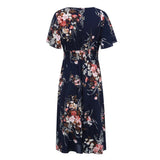 Plus-Size Fall Floral Chiffon Dress - Elegant Autumn Style for Every Occasion