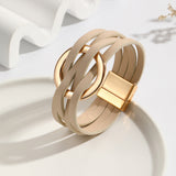 Bohemian Double Circle Leather Bracelet for Women | Stylish Fashion Jewelry