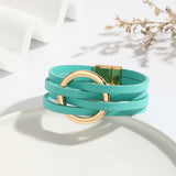 Bohemian Double Circle Leather Bracelet for Women | Stylish Fashion Jewelry