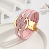 Bohemian Double Circle Leather Bracelet for Women | Stylish Fashion Jewelry