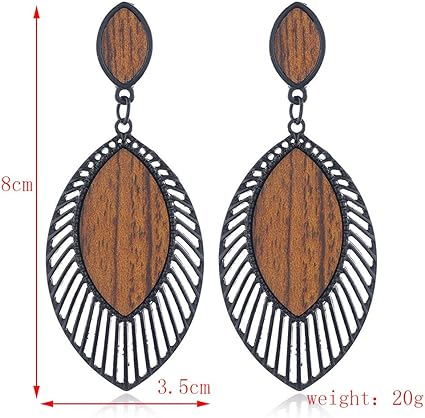 Trendy Boho Wood Teardrop Earrings | Lightweight & Stylish Jewelry for Every Occasion