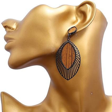 Trendy Boho Wood Teardrop Earrings | Lightweight & Stylish Jewelry for Every Occasion