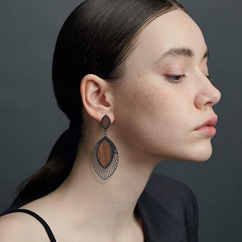 Trendy Boho Wood Teardrop Earrings | Lightweight & Stylish Jewelry for Every Occasion